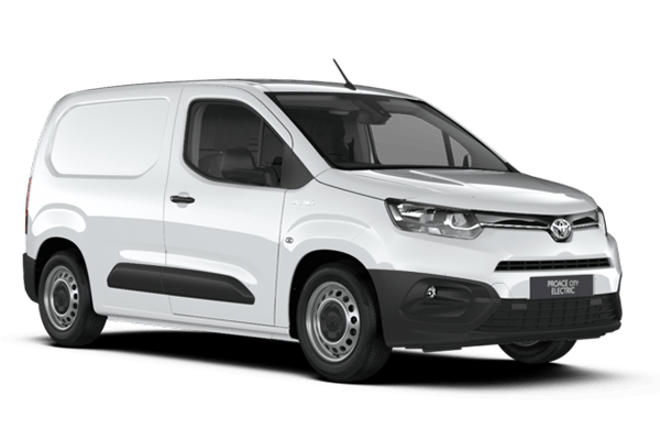 Vue latérale du fourgon TOYOTA PROACE CITY ELECTRIC - 2021 – modèle utilitaire gris aménageable